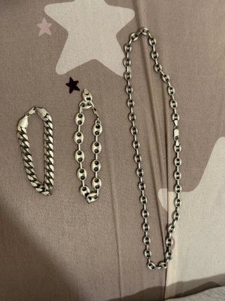 Collar y pulsera de plata 81g