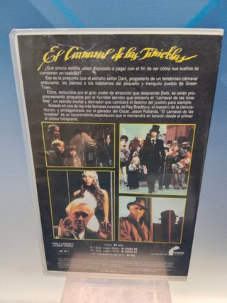 pelicula en vhs El Carnaval de las tinieblas DISNEY -Something Wicked This Way Comes