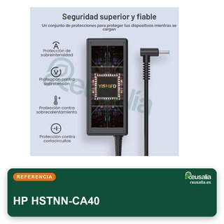 Cargador portátil HP 45W HSTNN-CA40 19.5V 4.5x3mm