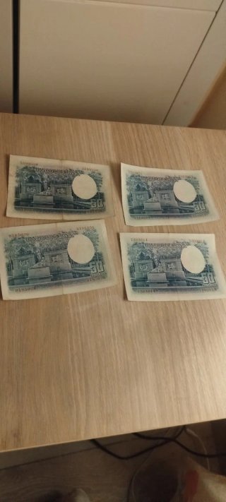 6 Billetes 50 Pesetas Velázquez Banco de España