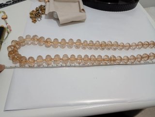 Collana vintage grandi sfere color champagne