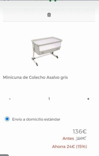 Minicuna de colecho Asalvo gris