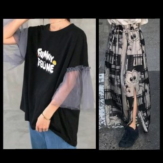 Nuevo. Conjunto Garfield Tul Camiseta,Falda Larga