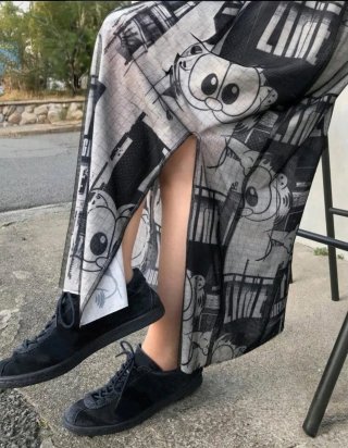 Nuevo. Conjunto Garfield Tul Camiseta,Falda Larga