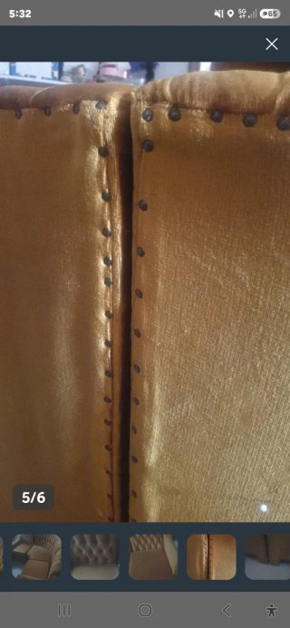 Sofá Rinconera Vintage Terciopelo Dorado
