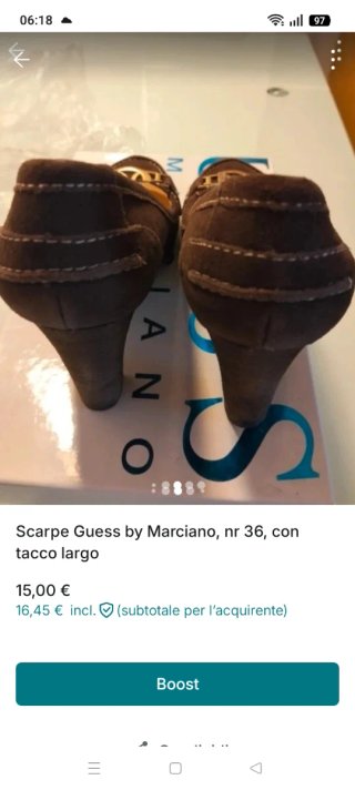 Scarpe Guess tacco largo marroni n.36