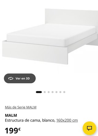 Estructura cama MALM y somier 160x200