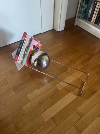 Libreria design palla acciaio home decor books