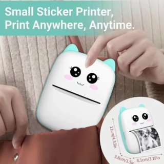 Mini impresora térmica con diseño de gatito