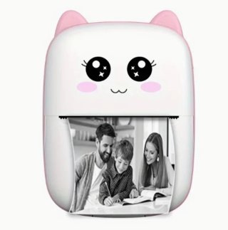Mini impresora térmica con diseño de gatito