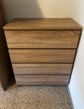 Cómoda de madera 4 cajones