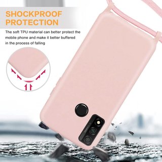 GoodcAcy Custodia con Cordino per Huawei P Smart 2019/2020 Rosa