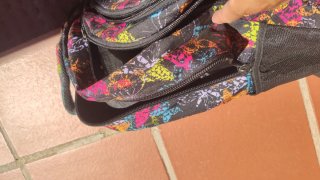 Mochila escolar con estampado de mariposas
