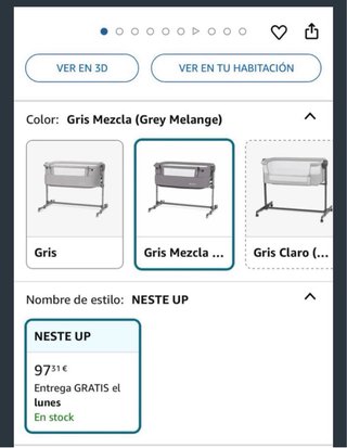 Minicuna colecho gris