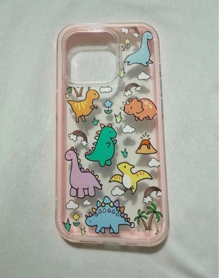 Funda iPhone 15 Pro Dinosaurios Kawaii