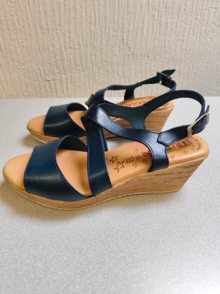 Sandalias Tristan Cuero Talla 39 Azul/Marrón