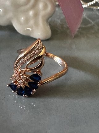 Anello oro zaffiri retrò