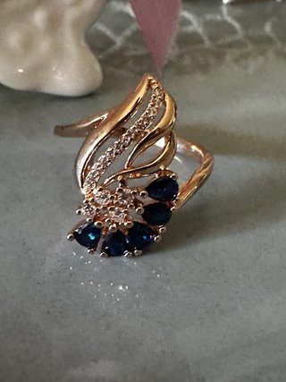 Anello oro zaffiri retrò