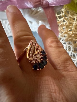 Anello oro zaffiri retrò