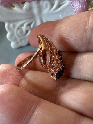 Anello oro zaffiri retrò