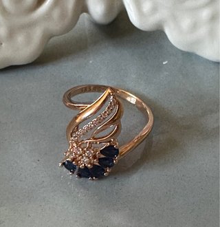 Anello oro zaffiri retrò