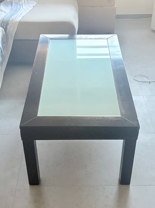 Mesitas de salón de cristal y madera