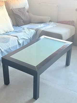 Mesitas de salón de cristal y madera