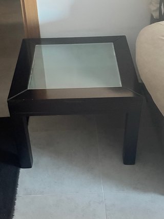 Mesita de centro madera y cristal