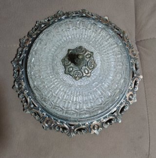 Plafón techo antiguo metal y cristal (funciona)