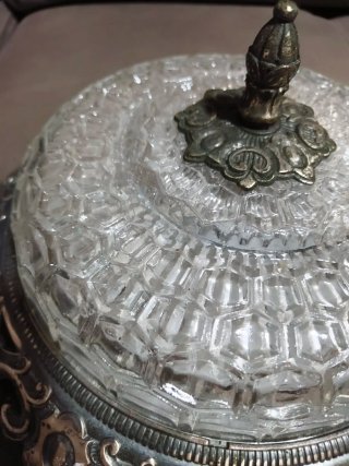 Plafón techo antiguo metal y cristal (funciona)