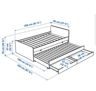 Estructura cama nido 90cm