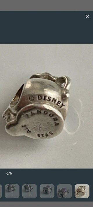 Charm Pandora Tetera Lila y Plata