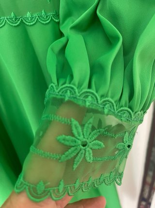 Camicetta da notte vintage anni '70 verde