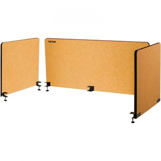 Panel Divisor de Escritorio de 60'', Panel de Privacidad Acústico de 3 Paneles, Panel de Privacidad Acústico que Absorbe Sonido, Reduce Ruido y Distracciones Visuales, Divisor Ligero de Sujeción A...