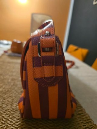 Borsa Liu Jo a righe arancione e viola
