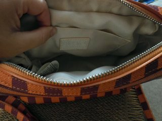 Borsa Liu Jo a righe arancione e viola