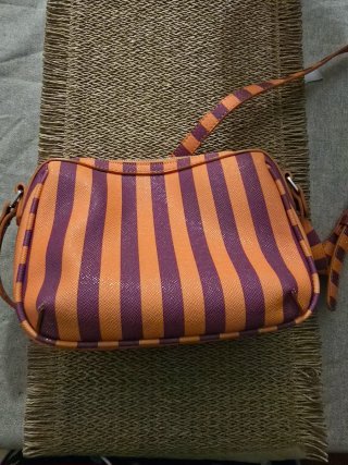 Borsa Liu Jo a righe arancione e viola