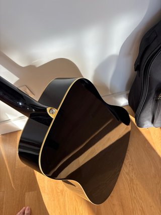 Guitarra Acústica Ibanez Negra + Funda + cejilla