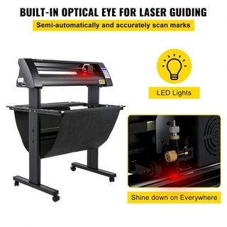 Cortadora de Vinilo, Plotter de Vinilo de 870 mm, Cortadora de Plotter con Pantalla LED, Semi-Automática con Ojo Óptico Integrado para Guía Precisa, Compatible con el Software SignMaster para Sist...