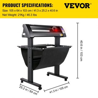 Cortadora de Vinilo, Plotter de Vinilo de 870 mm, Cortadora de Plotter con Pantalla LED, Semi-Automática con Ojo Óptico Integrado para Guía Precisa, Compatible con el Software SignMaster para Sist...