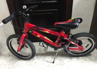 Bicicleta infantil JLWenti 16 pulgadas roja
