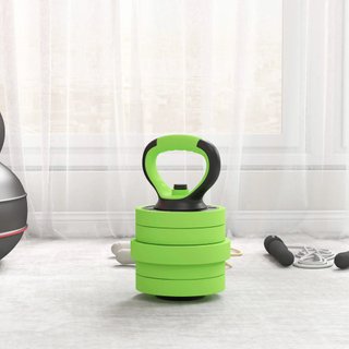 Set di pesi da palestra 4 in 1 da 40 kg totali in plastica e sabbia, set di manubri regolabili utilizzabili come kettlebell, 2 manubri, barra e supporto per flessioni