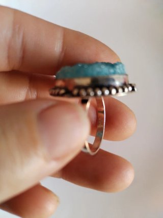 Anello Druzy Turchese Argento 925