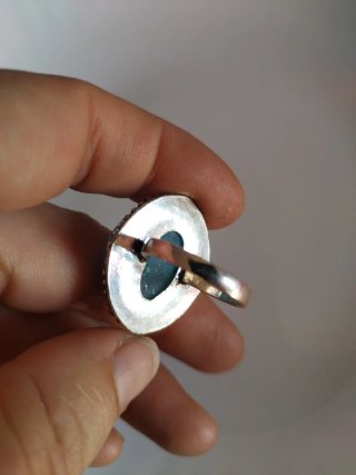Anello Druzy Turchese Argento 925