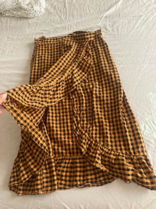 Falda cuadros amarilla y negra Talla M