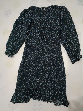 Vestido Brownie floral negro y azul Talla XS/S