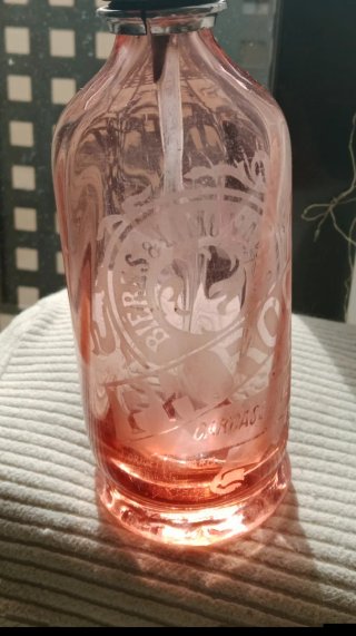 Pequeño Sifón de Colección. Cristal de Selenio.