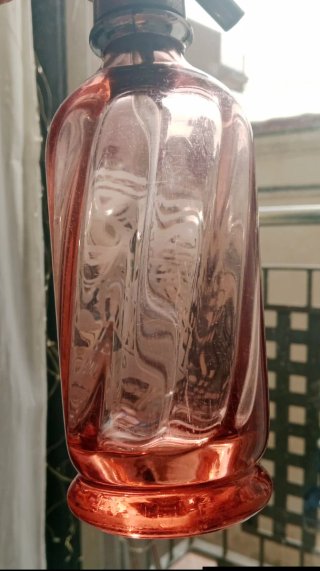 Pequeño Sifón de Colección. Cristal de Selenio.