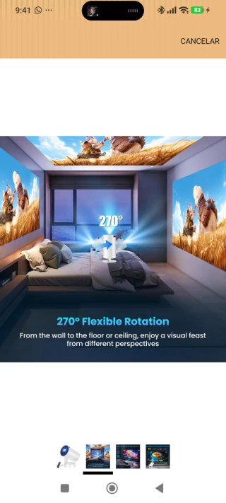 Proyector Cine Blanco 4K 20000LM 1080P