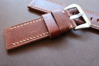 Cinturino da 24mm in pelle spessa color Terra per Panerai